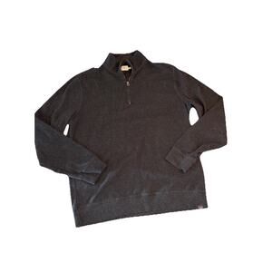 Faherty Legend Sweater 1/4 Zip Pullover Organic Cotton Blend Gray Mens L